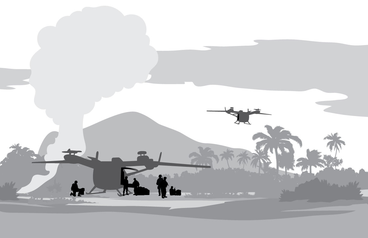 Illustration of contested logistics MV250 operation