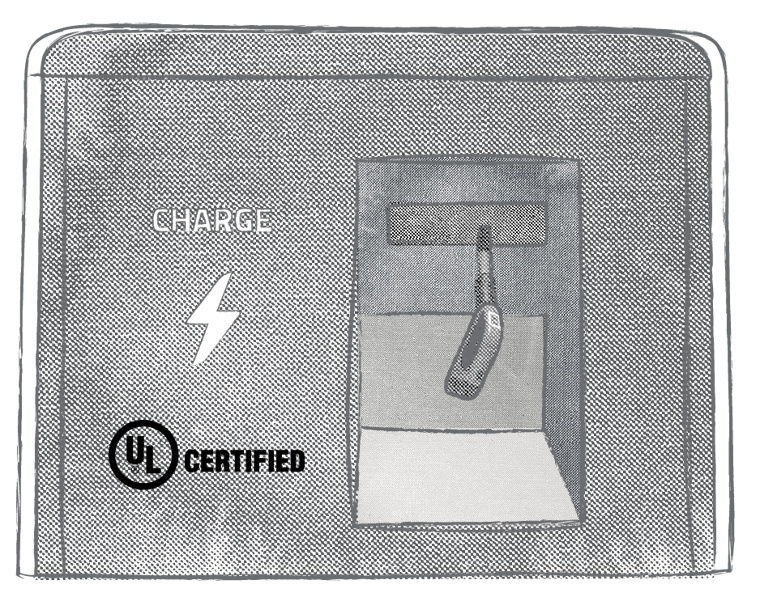 A sketch of the UL Certified Charge Cube